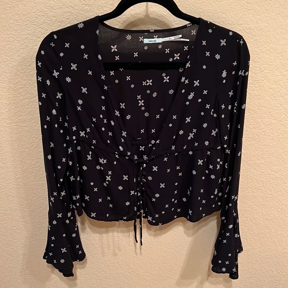 Bohemian Flare Sleeve Long Sleeve Top Urban Outfitters